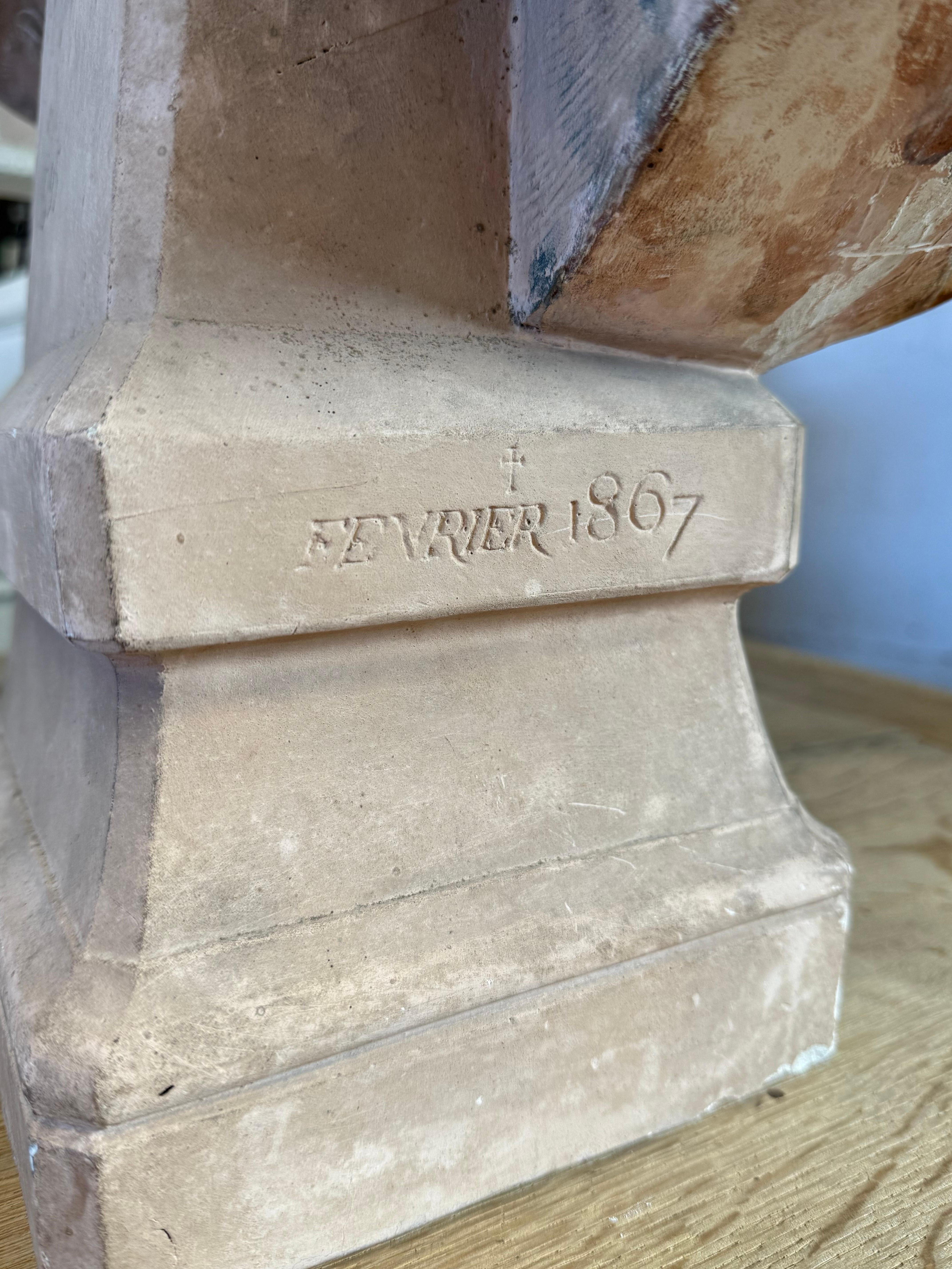 Busto-retrato francés de escayola del siglo XIX de Louis Desprez en venta 2