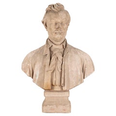 19th Century French Plaster Portrait Bust by Louis Desprez