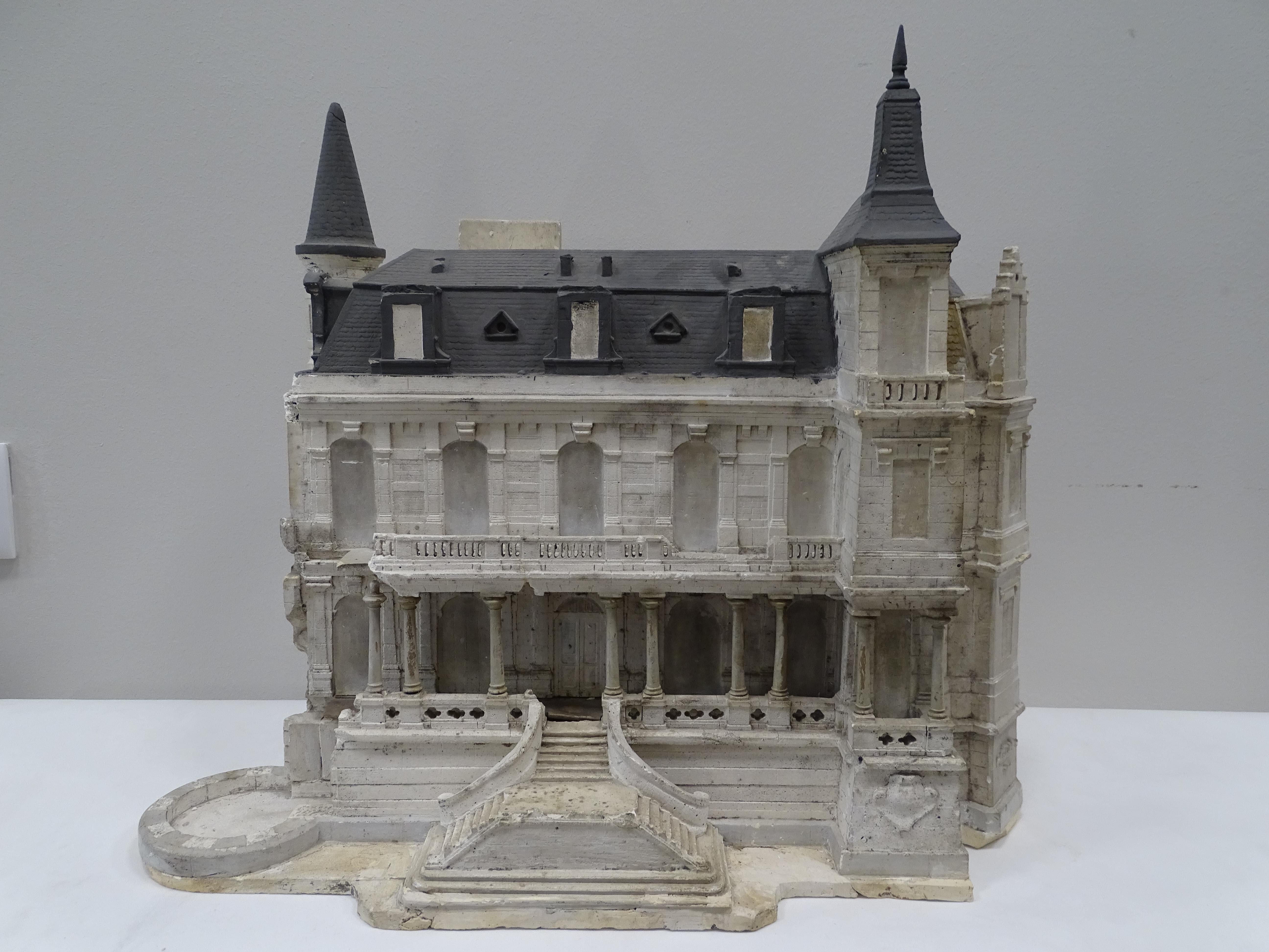 19th Century French Plaster Sculpture Chateau Castle Model 6