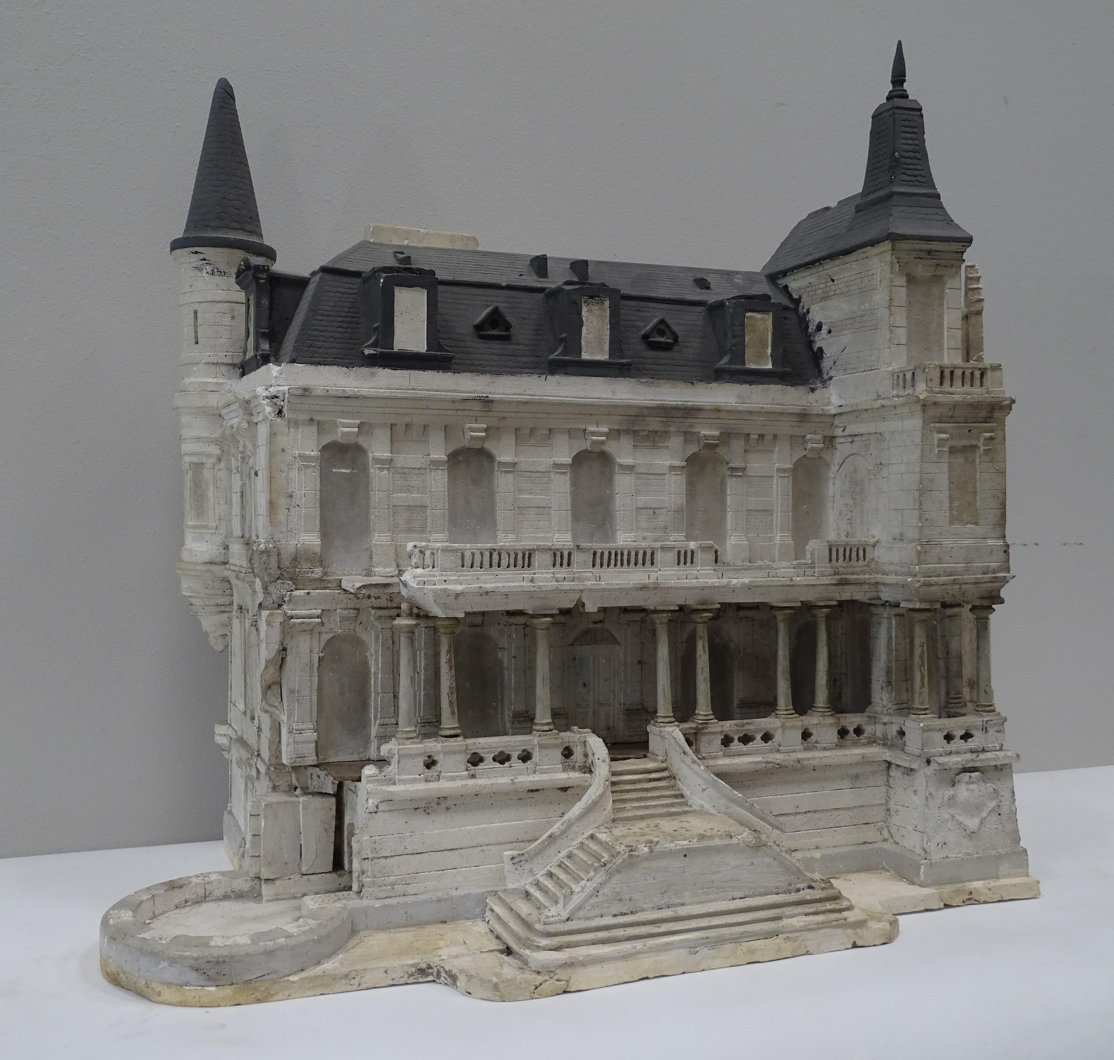 Baroque 19th Century French Plaster Sculpture Chateau Castle Model