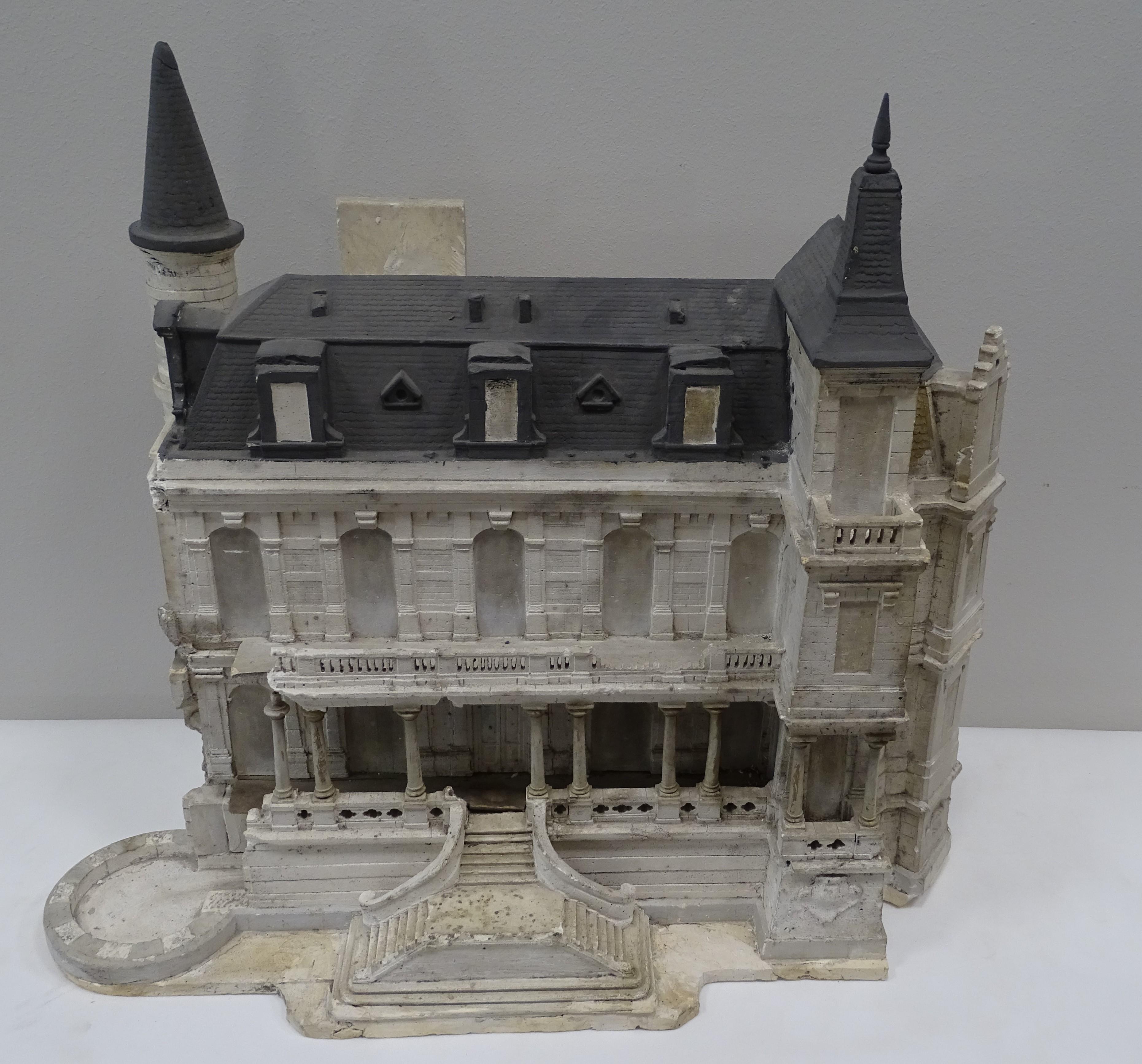 Hand-Crafted 19th Century French Plaster Sculpture Chateau Castle Model