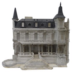 Antique 19th Century French Plaster Sculpture Chateau Castle Model