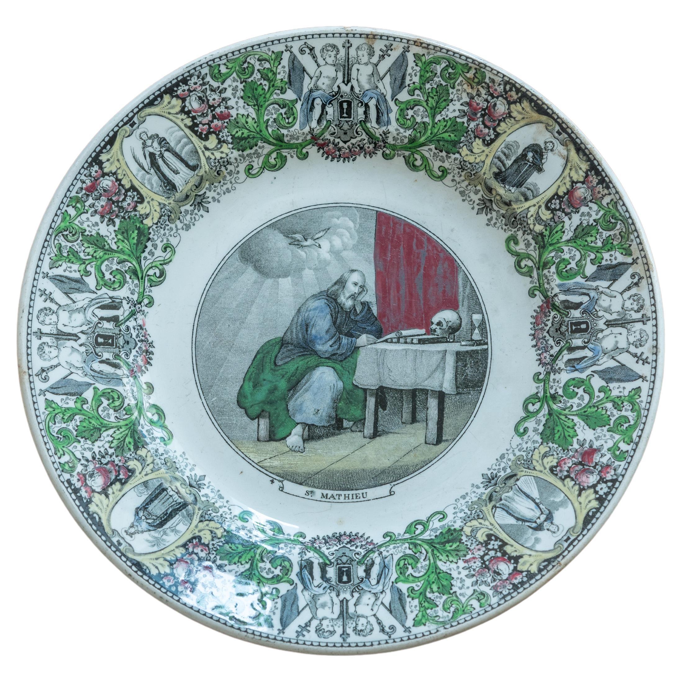 19th Century French Plate by Creil et Montereau For Sale