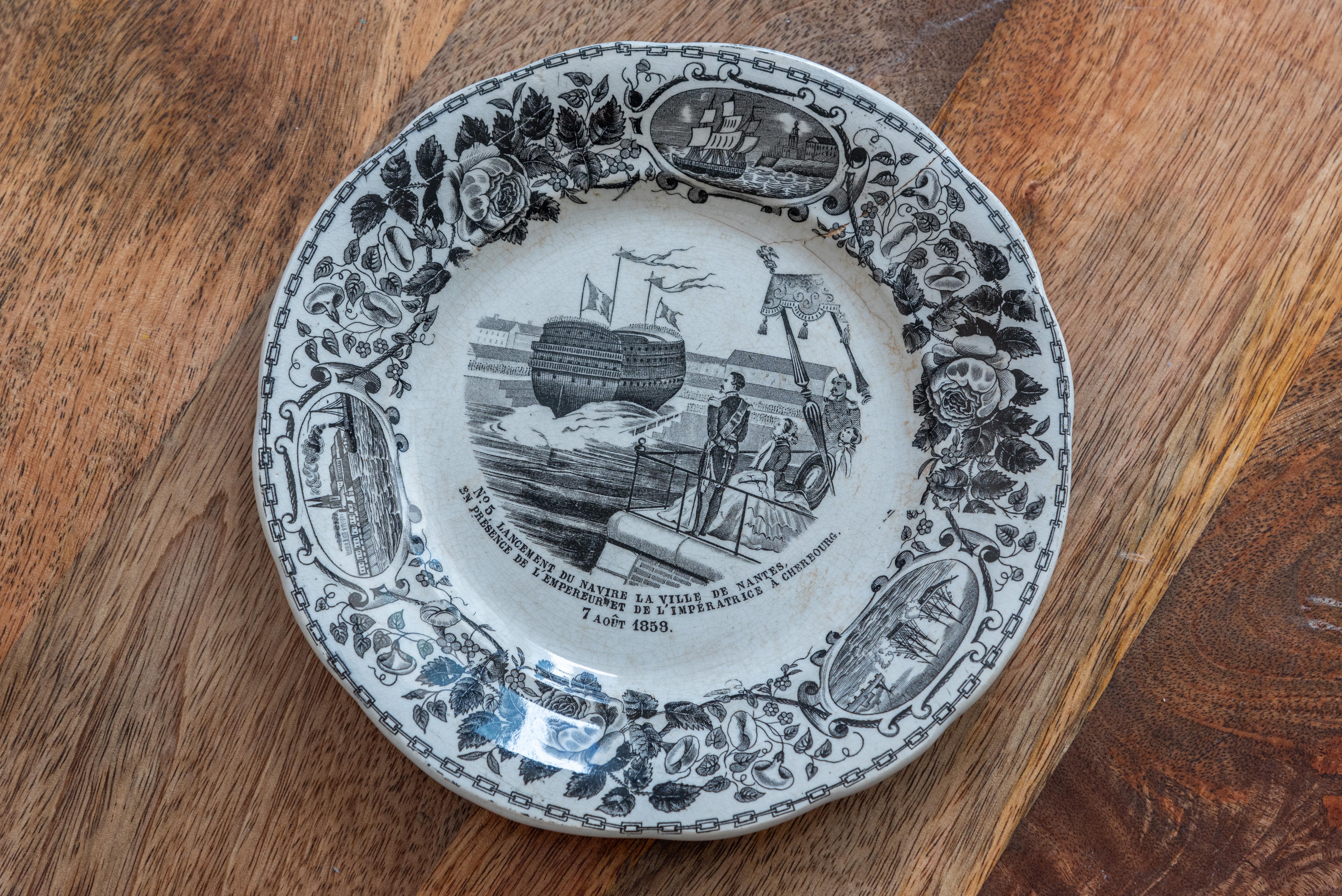 Porcelain 19th Century French Plates by Creil et Montereau