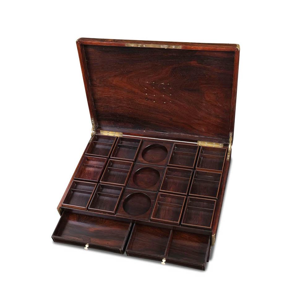Empire 19th Century French Playing Card Box Rosewood  For Sale