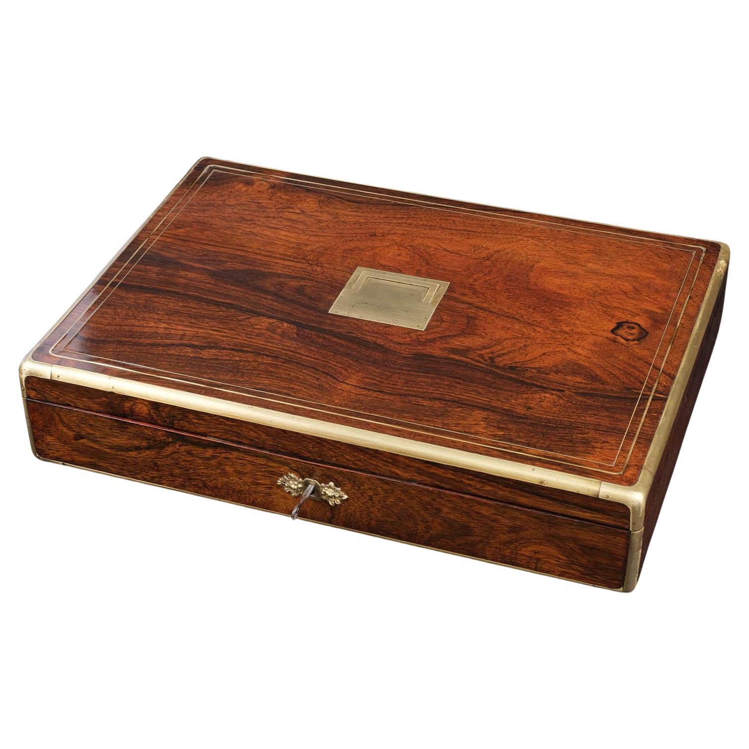 19th Century French Playing Card Box Rosewood  For Sale