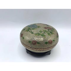 19th Century French Plique a Jour Cloisonné Mosaic Lidded Bowl on Stand