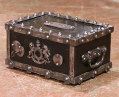 Französische feuerfeste Bauche-Tresorkiste des 19. Jahrhunderts mit königlichem Wappen, poliert