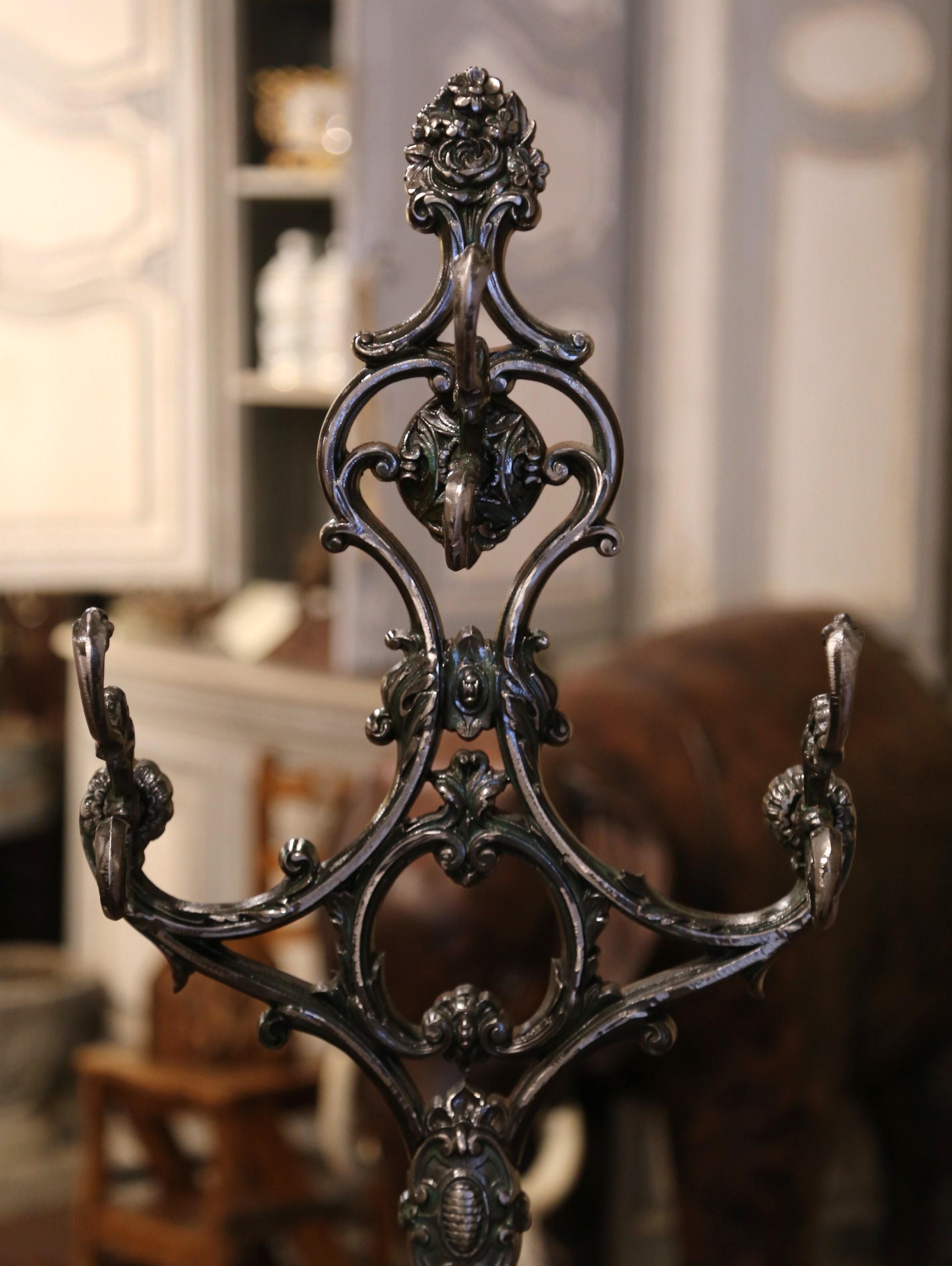 19th Century French Polished Cast Iron Hall Stand Signed Allez Freres, Paris 5