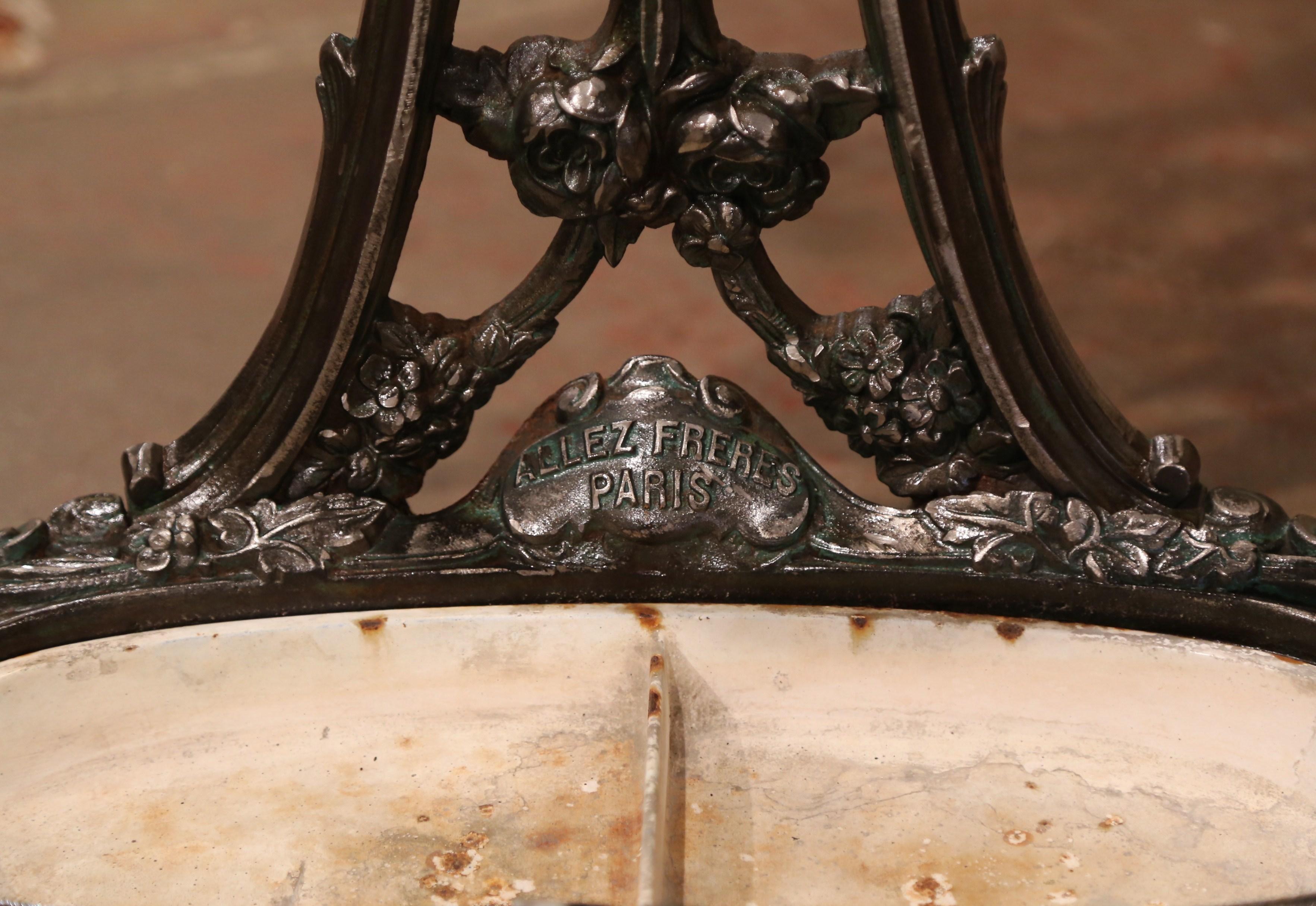 19th Century French Polished Cast Iron Hall Stand Signed Allez Freres, Paris 3