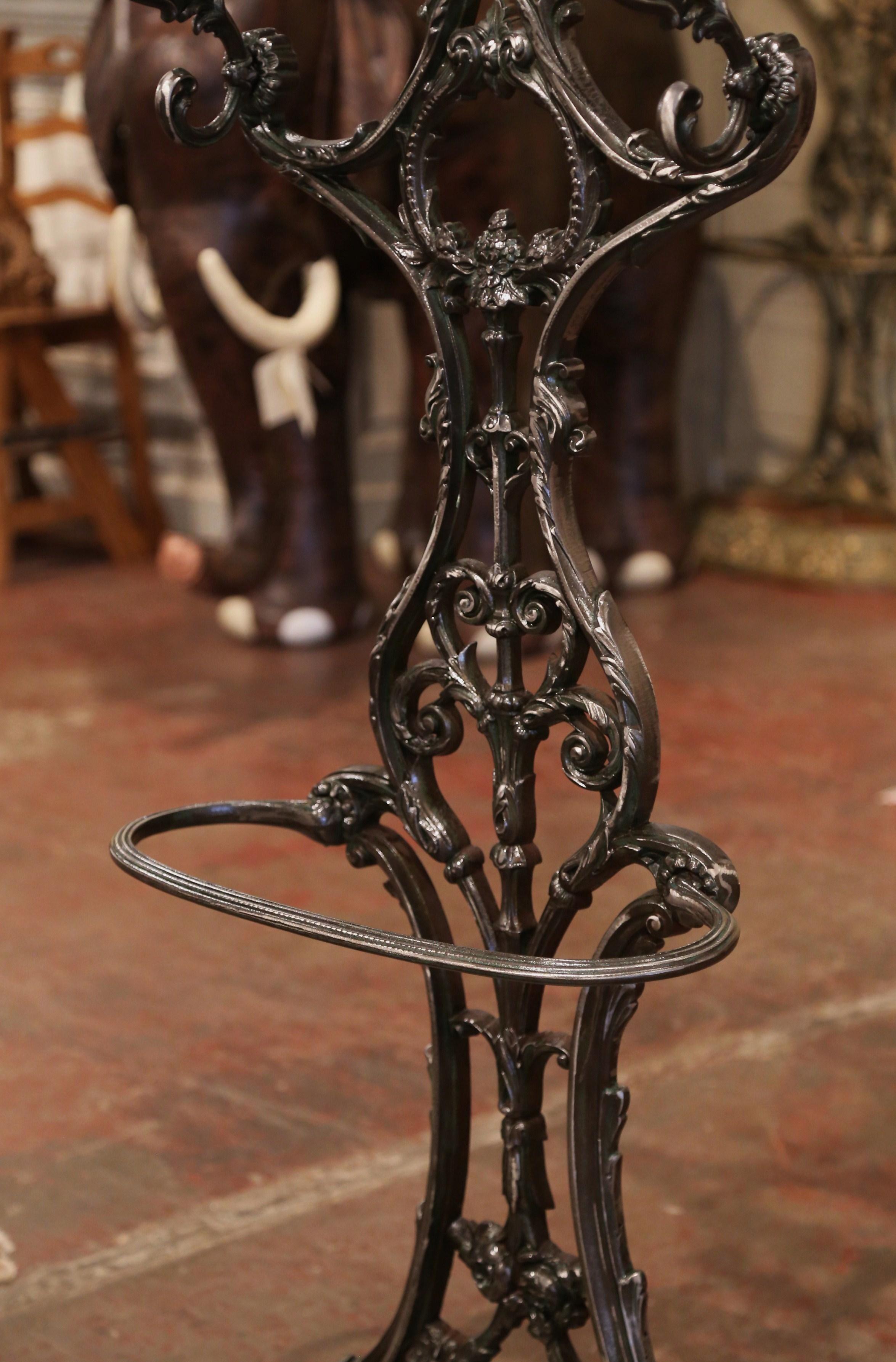19th Century French Polished Cast Iron Hall Stand Signed Allez Freres, Paris 4