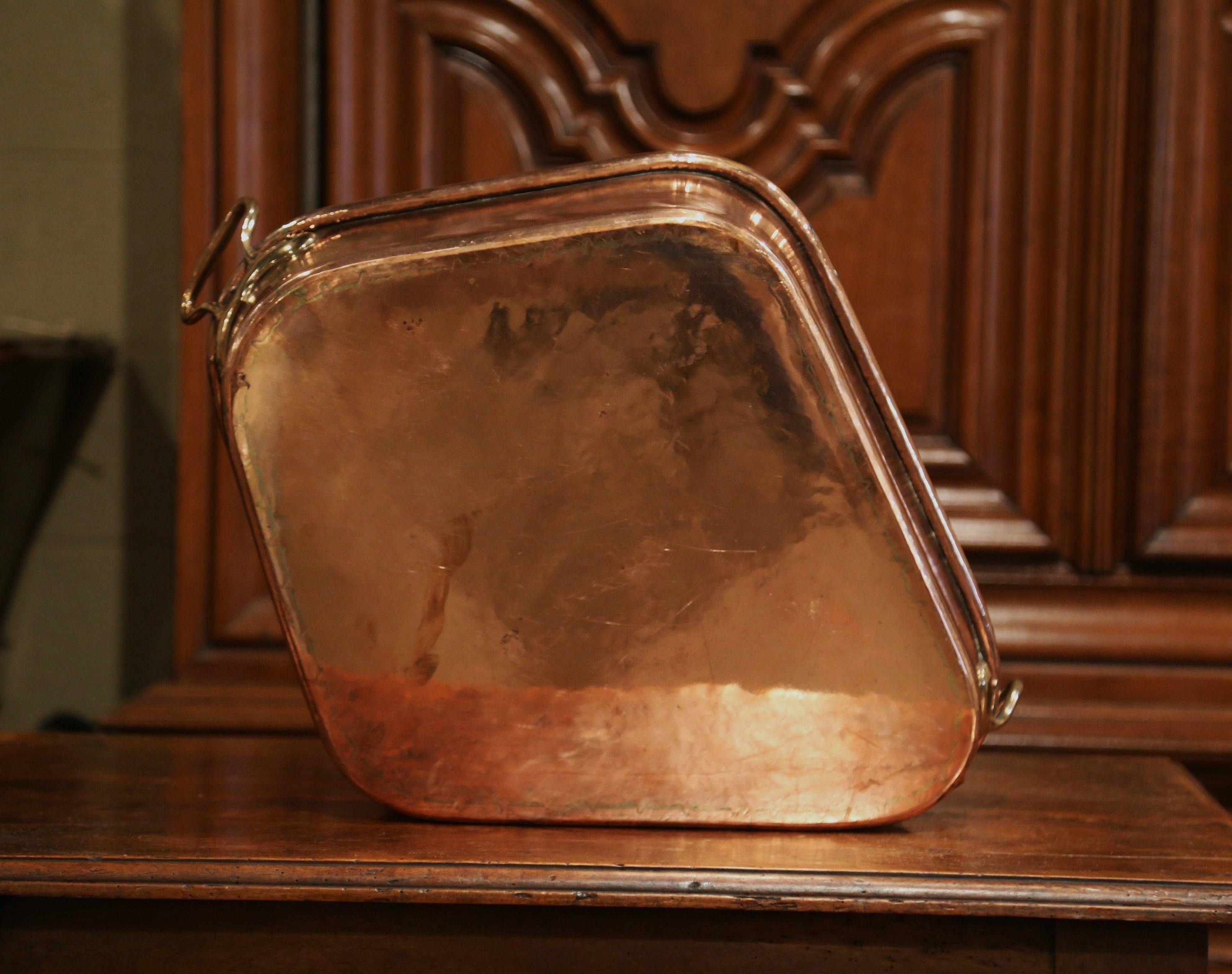 19th Century French Polished Copper and Brass Fish Kettle Dish with Zinc Liner 6