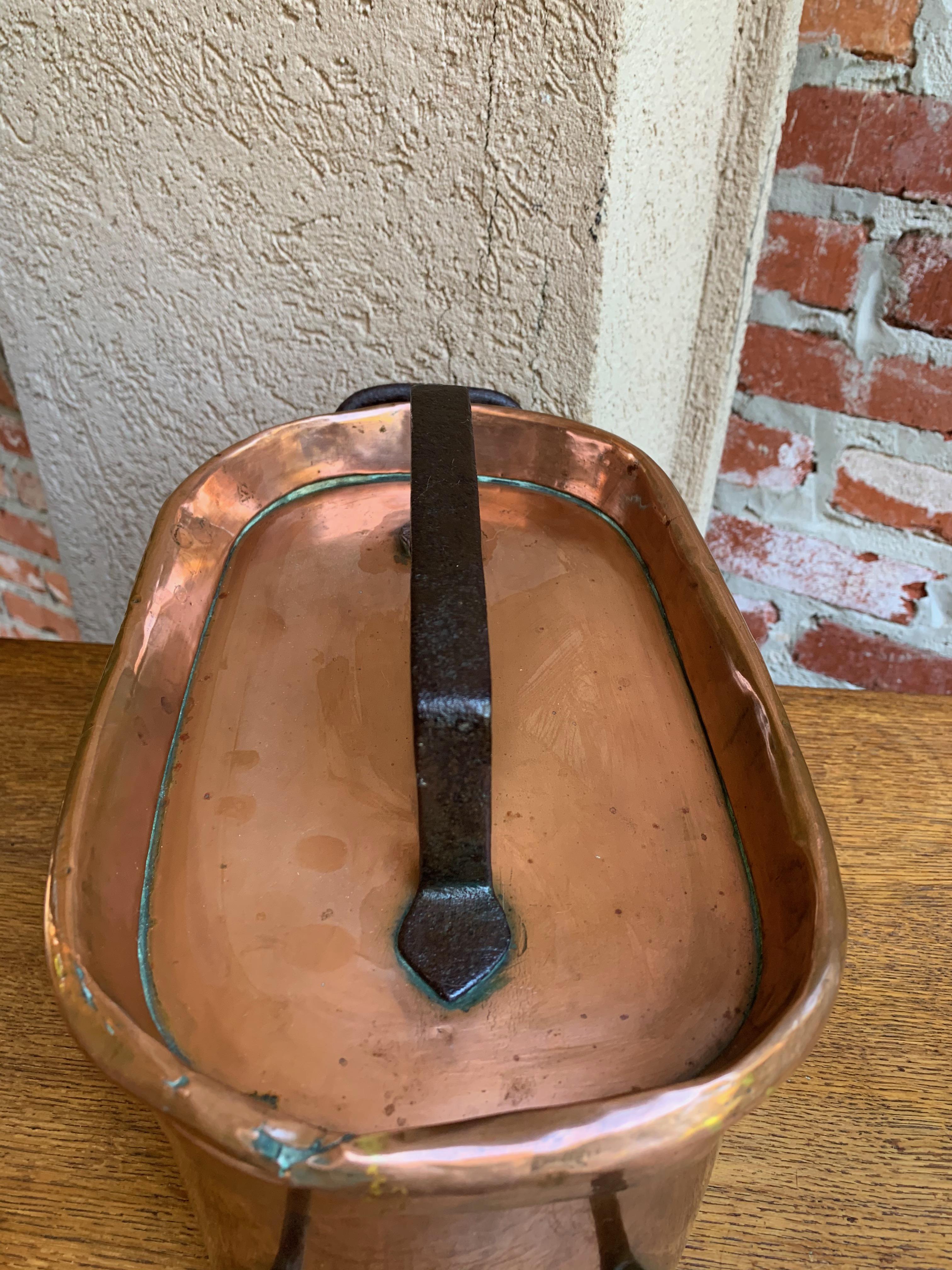 19th Century French Polished Copper and Iron Pot Pan Cooking Dish Lid 10
