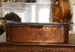 19th Century French Polished Copper and Wrought Iron "Poissonniere" Fish Kettle