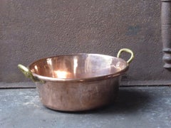 19th Century French Polished Copper Firewood Basket