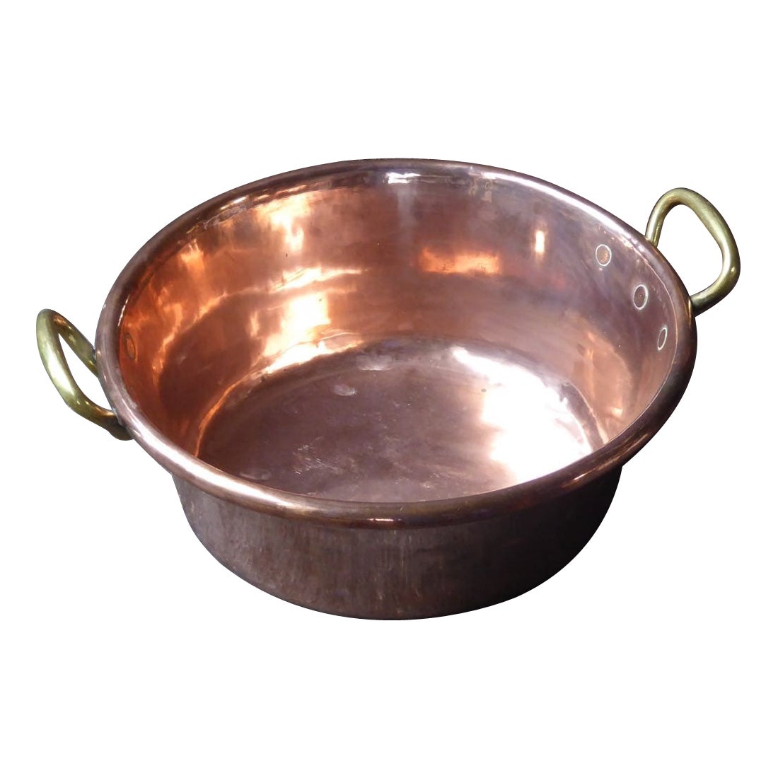 19th Century French Polished Copper Firewood Basket