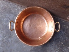 19th Century French Polished Copper Firewood Basket, Victorian Period