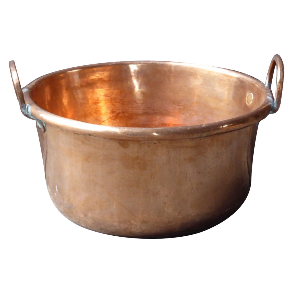 19th Century French Polished Copper Firewood Basket Victorian Period