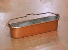19th Century French Polished Copper Poissonnière with Wrought Iron Handle