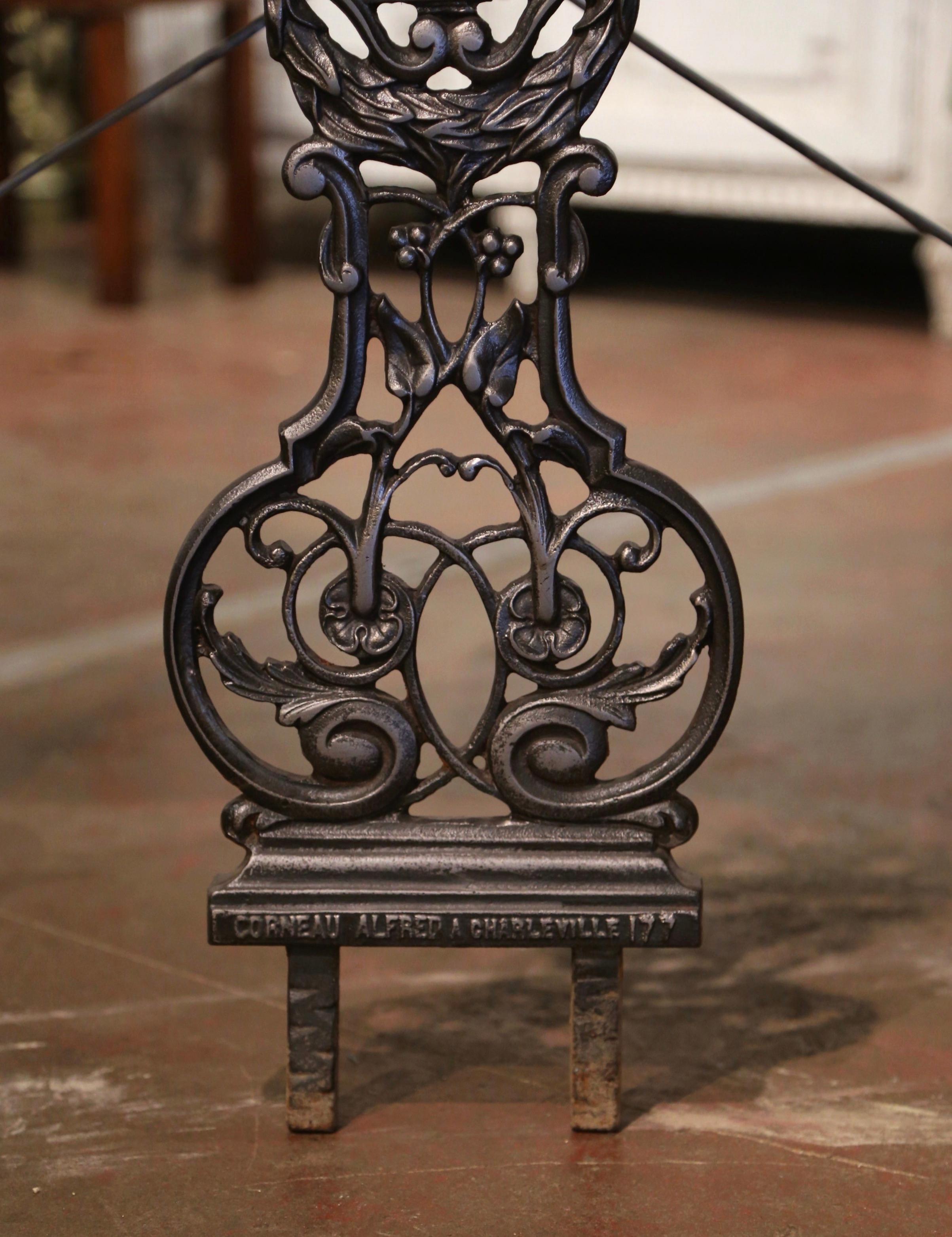 Hand-Crafted 19th Century French Polished Iron Virgin Mary Garden Statue Signed A. Corneau