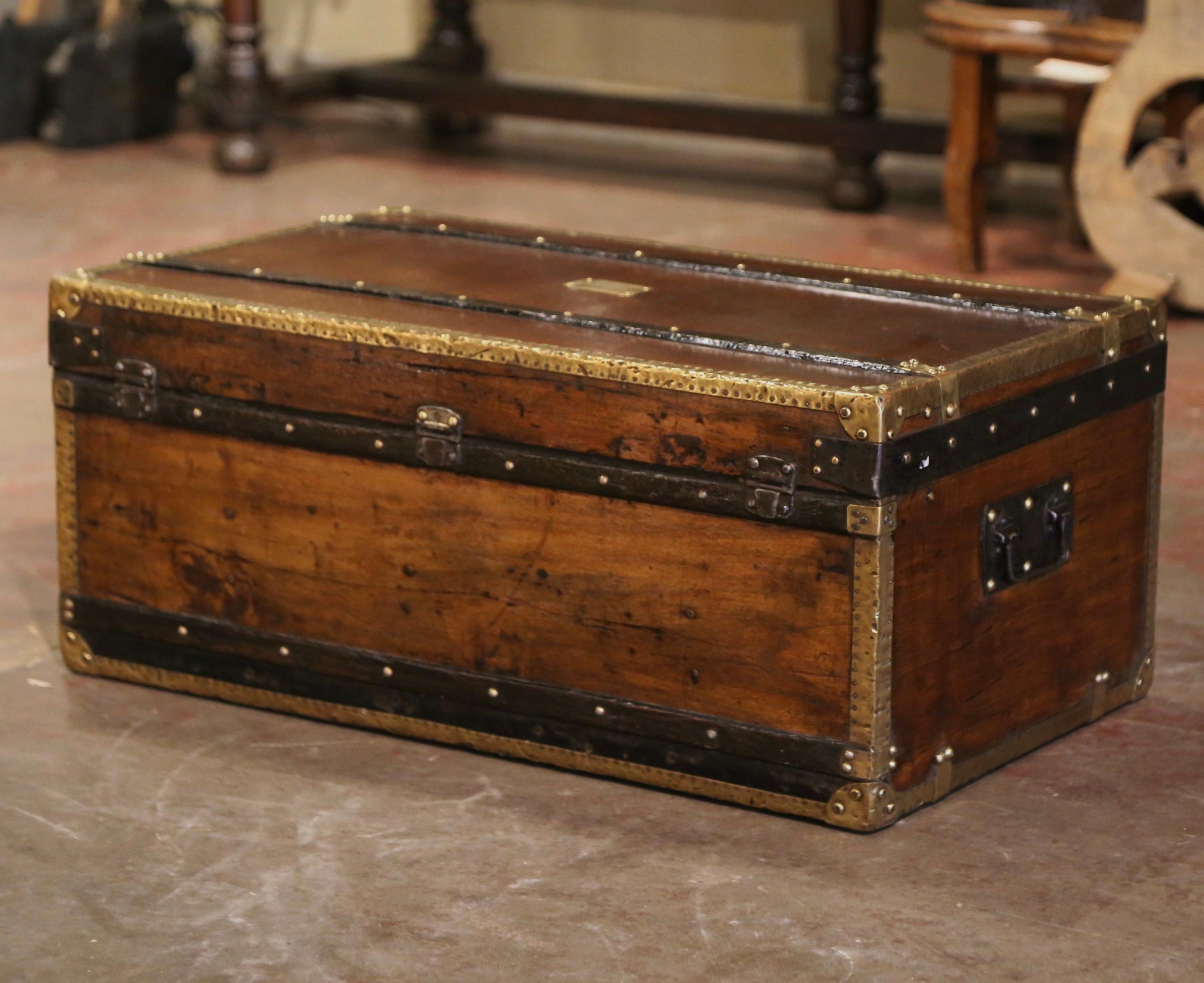 Bauletto francese del XIX secolo in ferro e pelle di pioppo di Pierre de Man, Lille in vendita 4