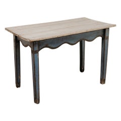 19th century French poplarwood table, painted base