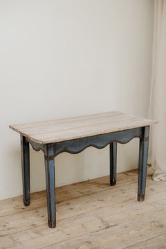 19th century French poplarwood table, painted base