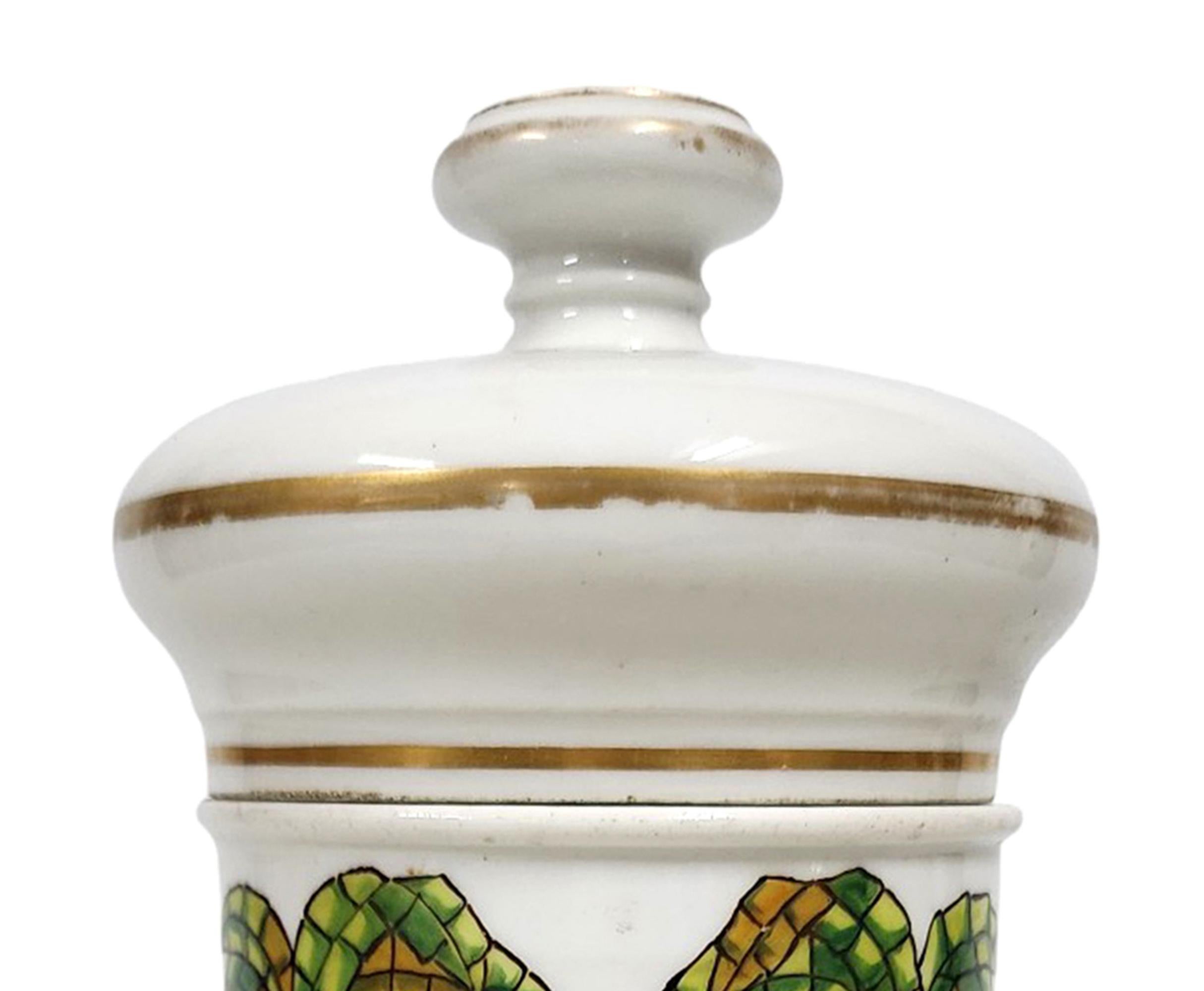 Napoleon III 19th Century French Porcelain Apothecary/Pharmacy Jar - 'CERAT: C: OX: PLUMB:' For Sale