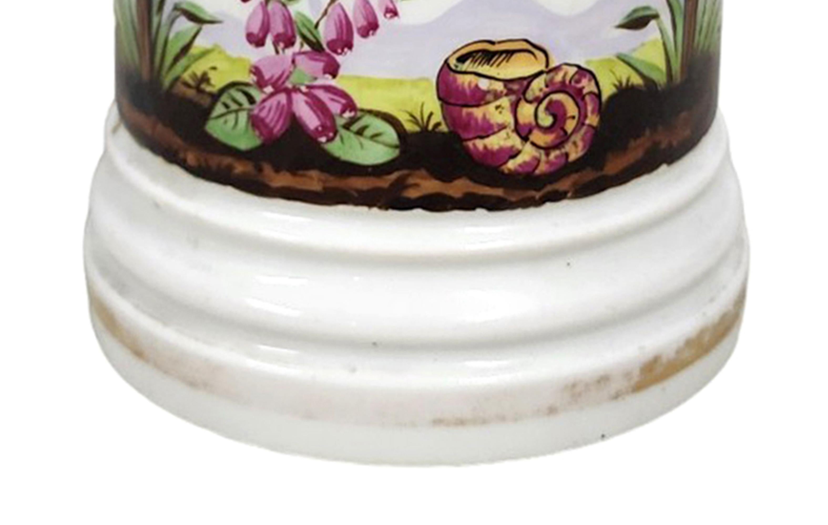 Pressed 19th Century French Porcelain Apothecary/Pharmacy Jar - 'CERAT: C: OX: PLUMB:' For Sale