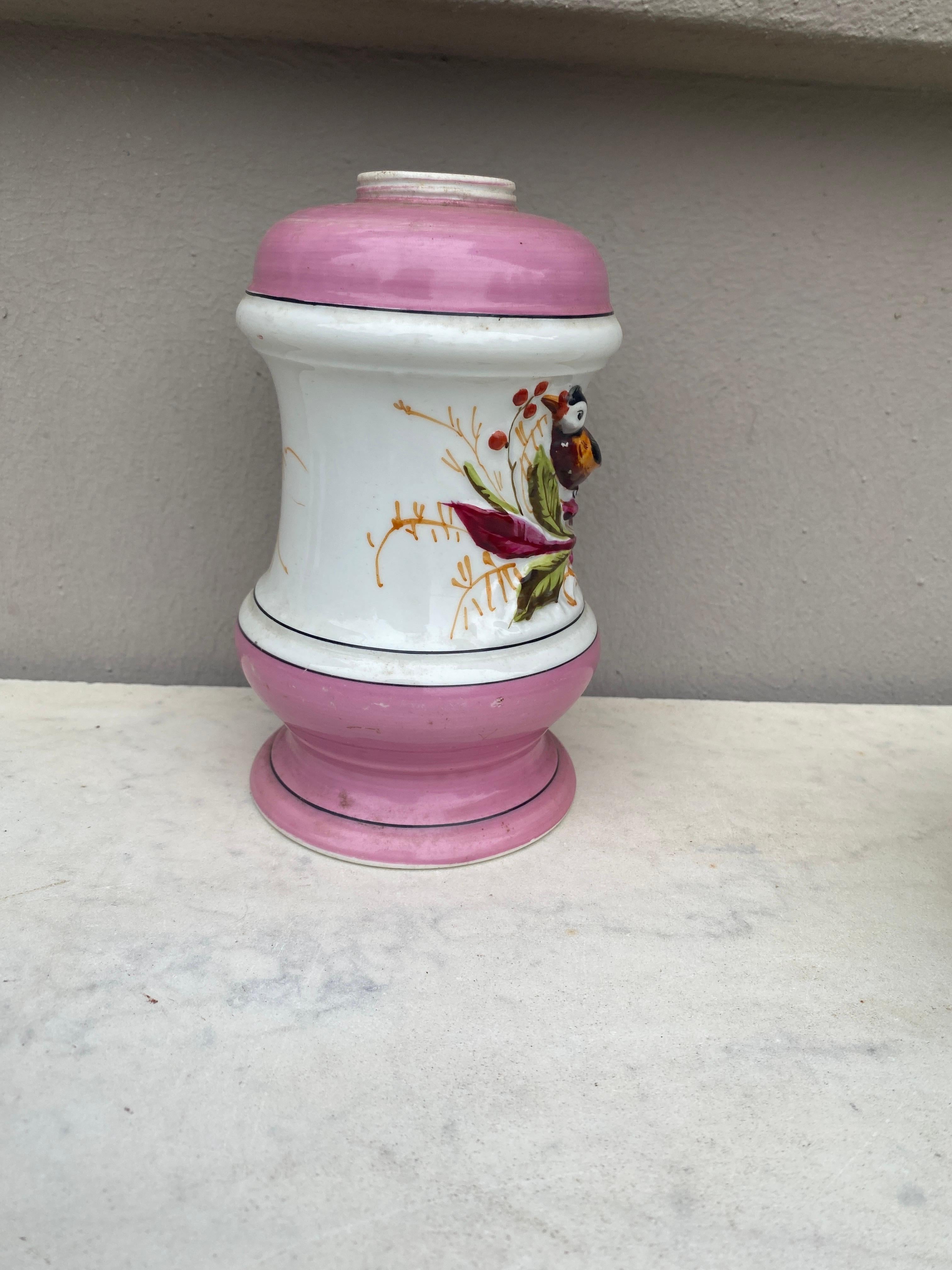 19th Century French Porcelain Bird Lamp.