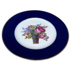 19th Century French Porcelain Flowers Bunch Plate