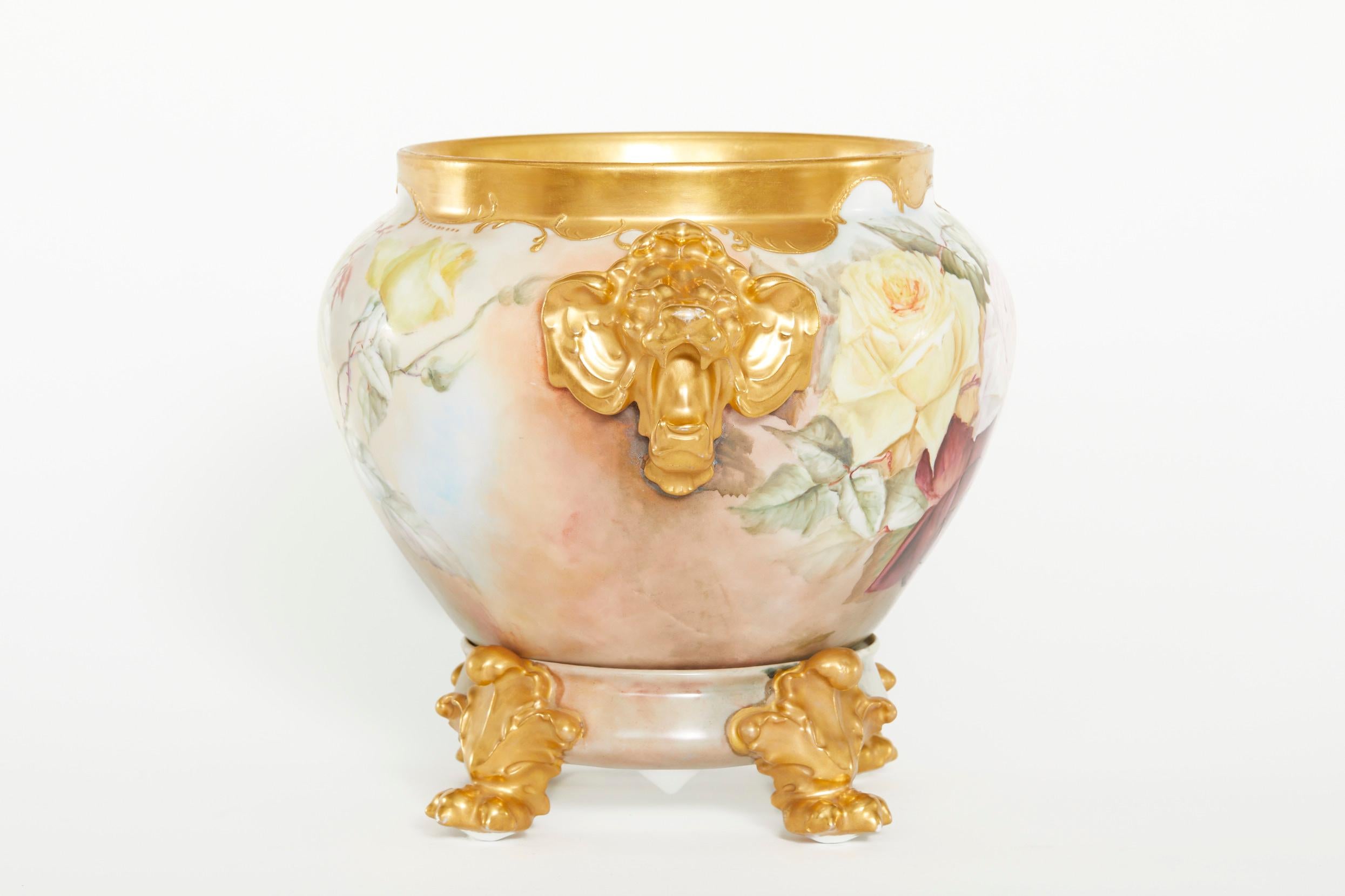 Napoleon III 19th Century French Porcelain Jardiniere / Cachepot