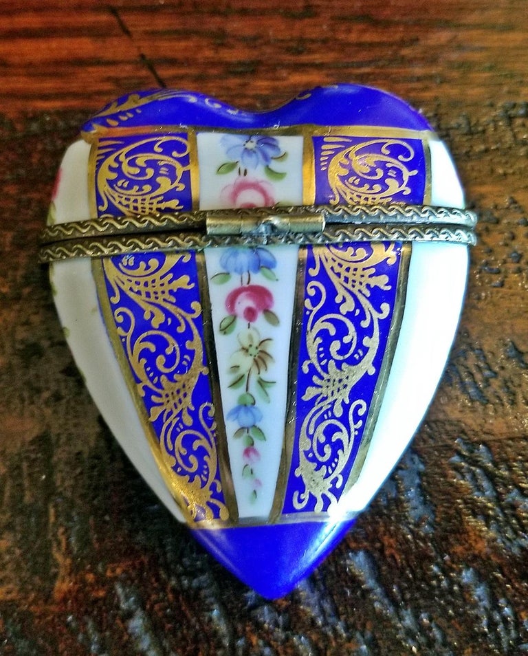19th Century French Porcelain Limoges Heart Shaped Box at 1stDibs
