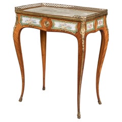 19th Century French Porcelain-Mounted Occasional Table in the Louis XV/XVI Style