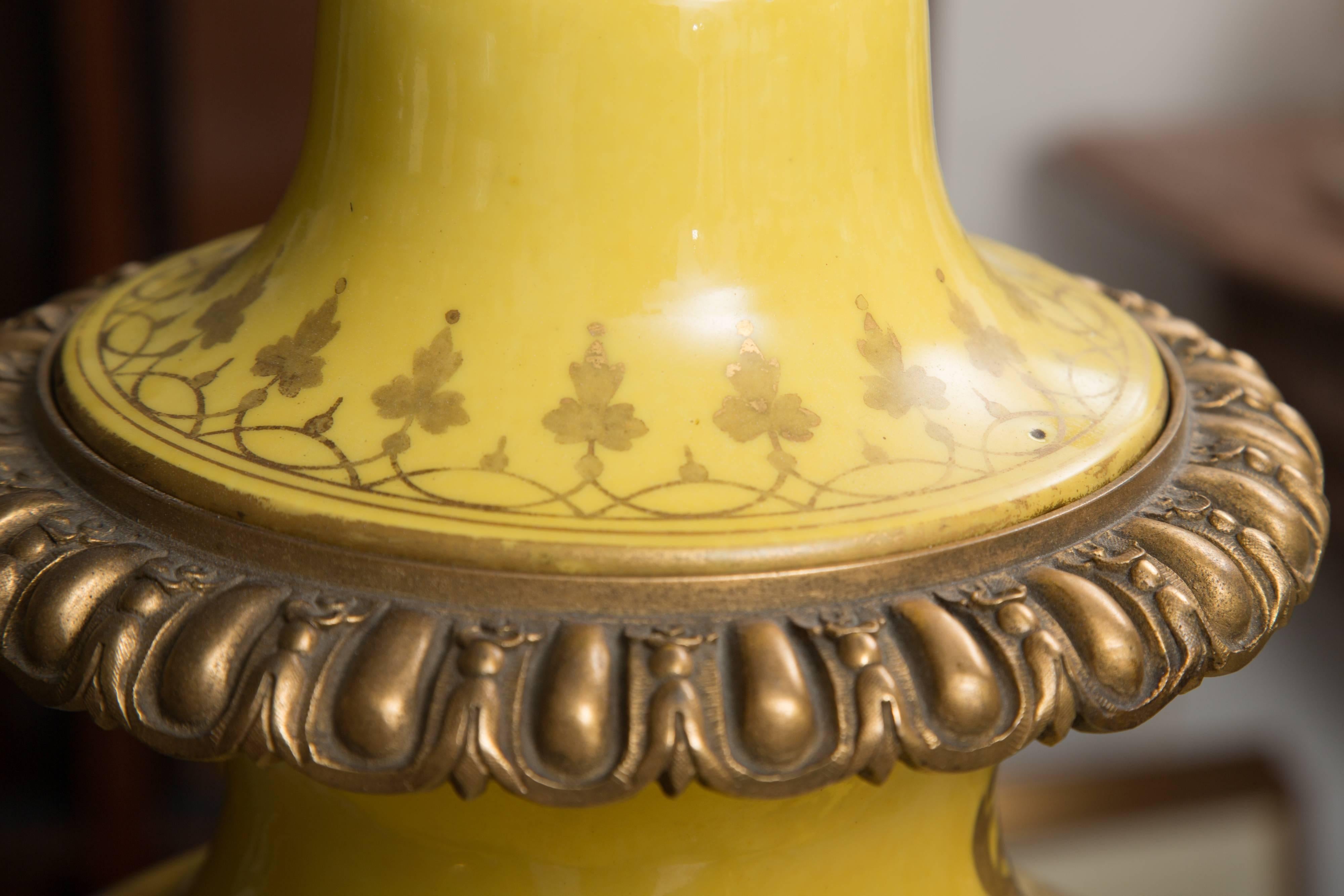 Other 19th Century French Porcelain Urn with Gilt Mounts For Sale