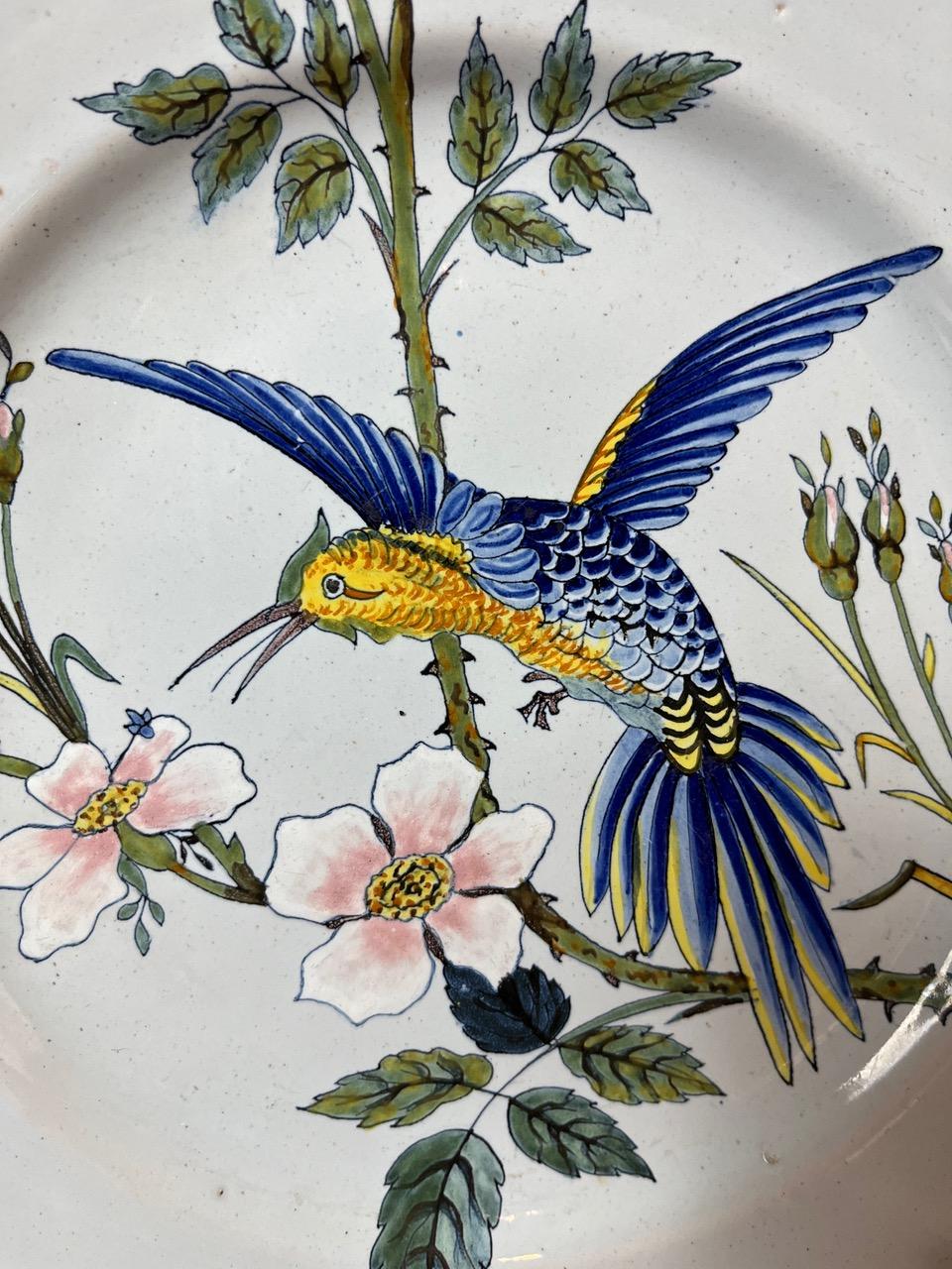 19th century French Porquier-Beau Earthenware Plate, 1880s For Sale 6