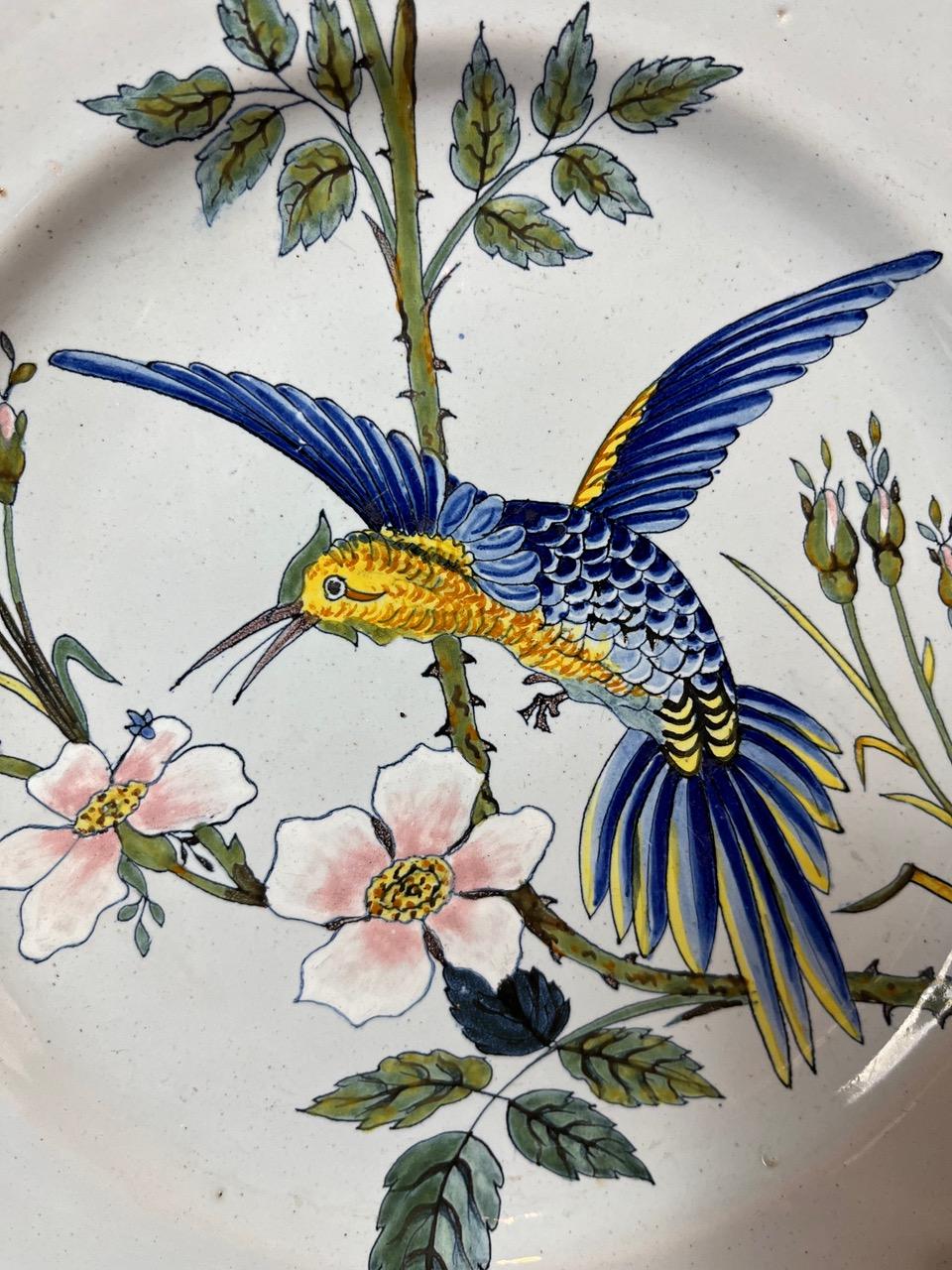 19th century French Porquier-Beau Earthenware Plate, 1880s For Sale 7