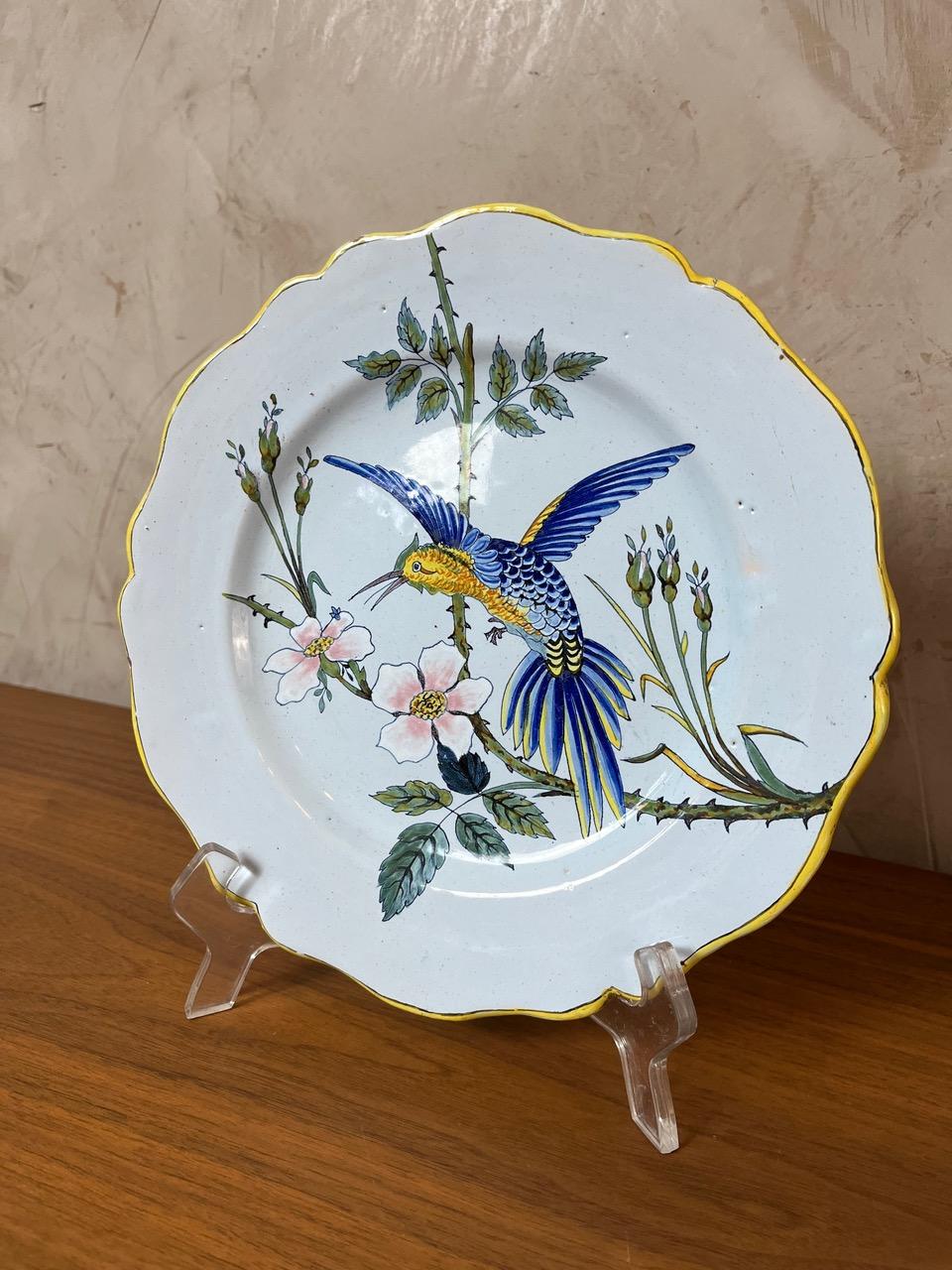 19th century French Porquier-Beau Earthenware Plate, 1880s For Sale 2
