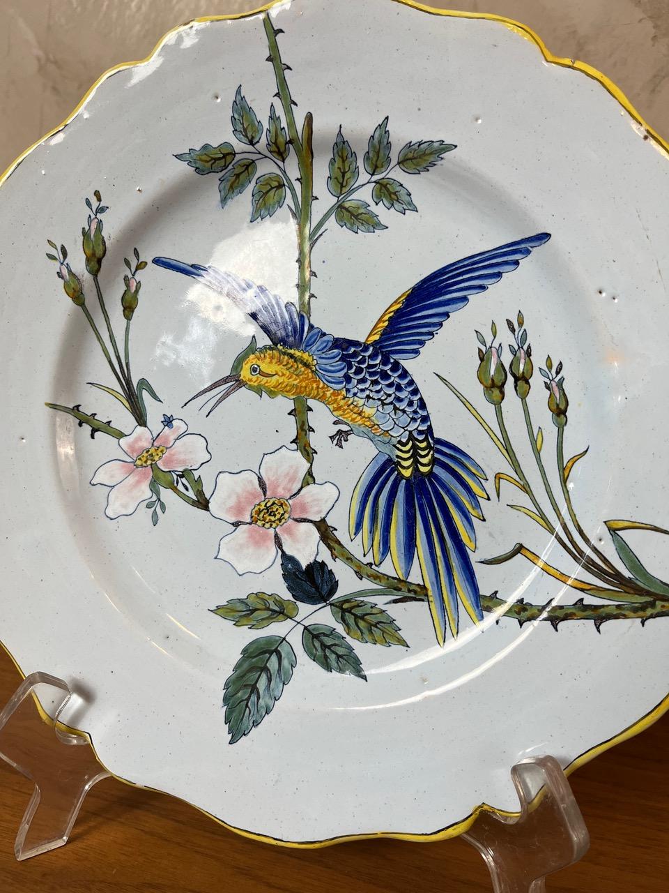 19th century French Porquier-Beau Earthenware Plate, 1880s For Sale 3