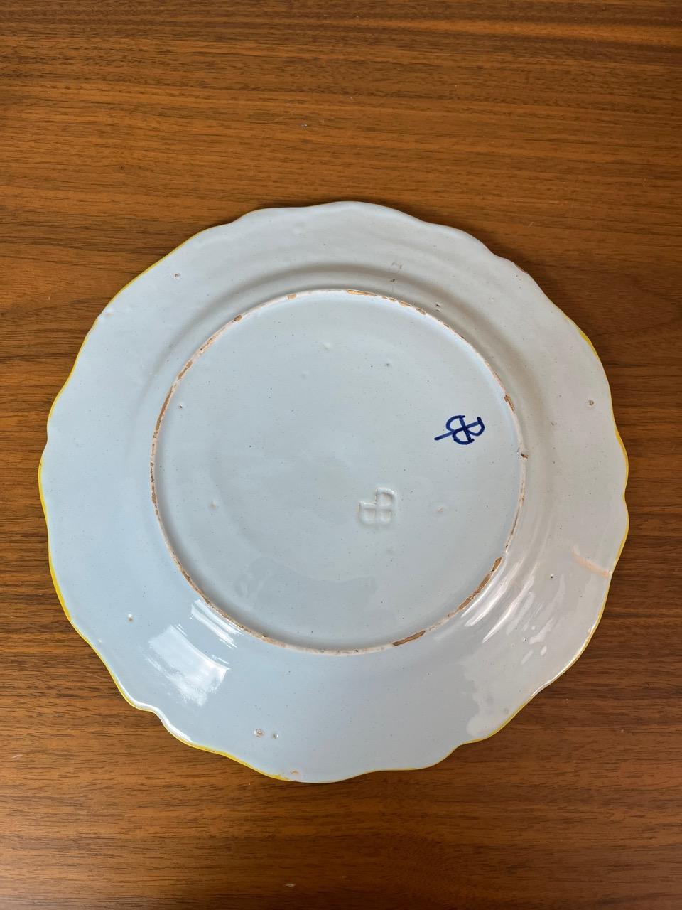 19th century French Porquier-Beau Earthenware Plate, 1880s For Sale 4