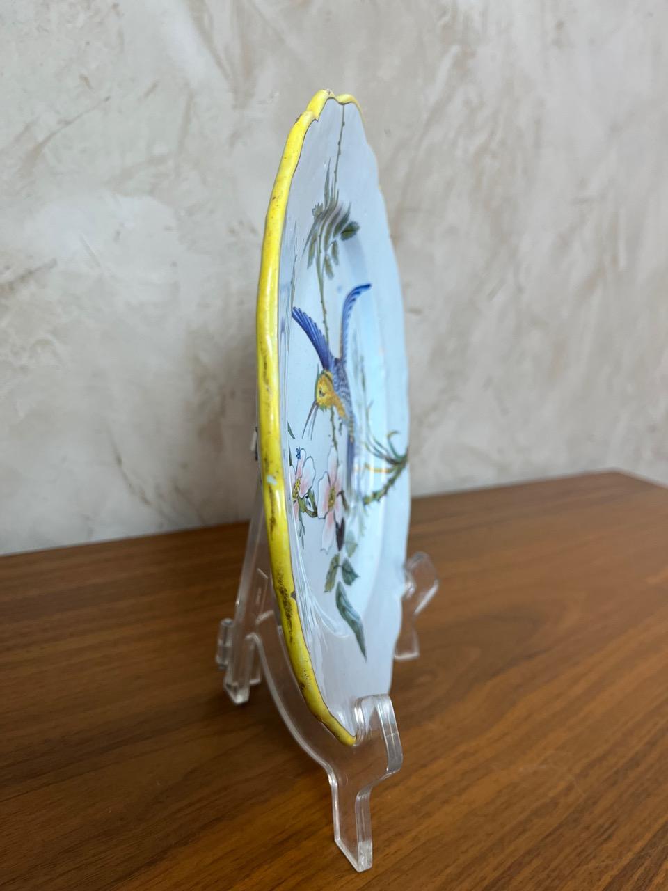 19th century French Porquier-Beau Earthenware Plate, 1880s For Sale 5