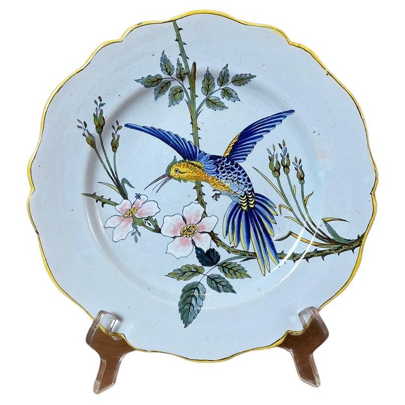 19th century French Porquier-Beau Earthenware Plate, 1880s For Sale
