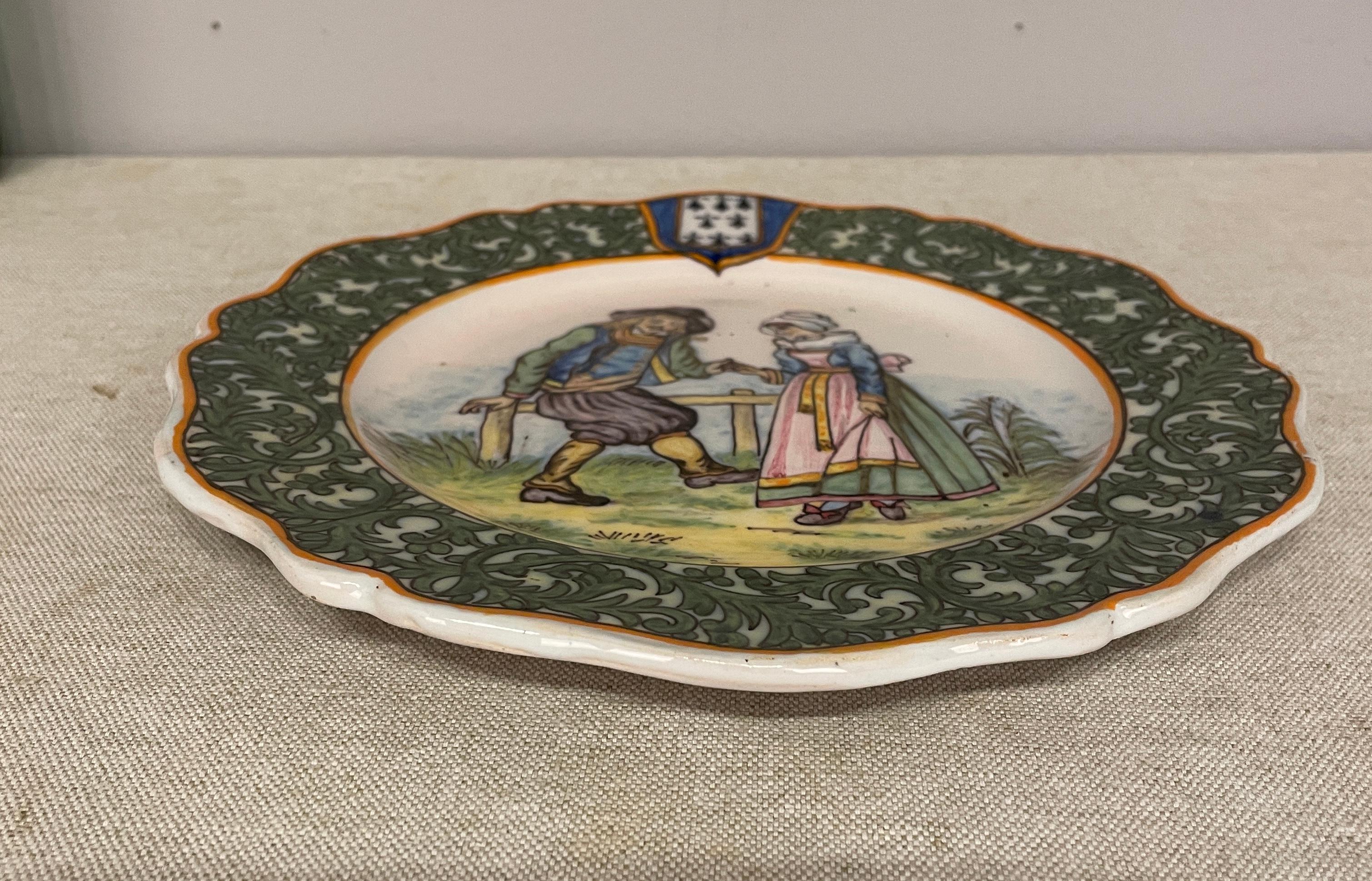19th Century French Porquier Beau Faience Plate For Sale 4