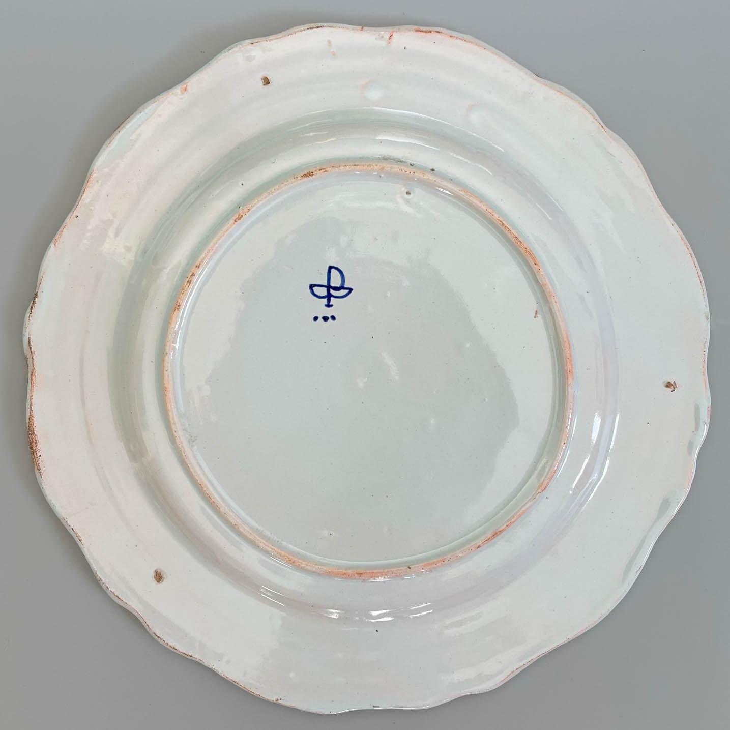 Hand-Crafted 19th Century French Porquier Beau Quimper Faience Plate