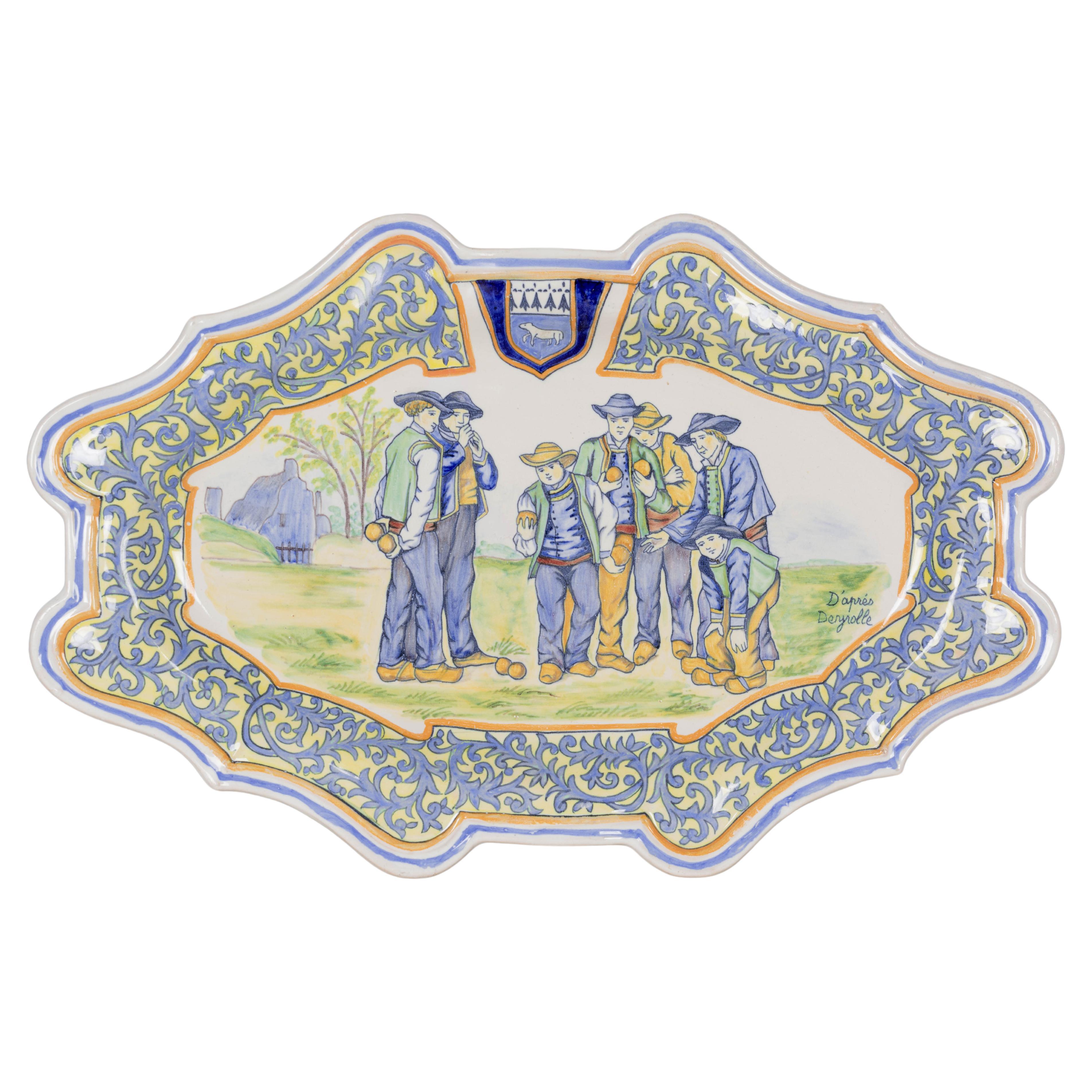 Plato de loza de Porquier Beau Quimper francés del siglo XIX