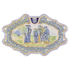 Plato de loza de Porquier Beau Quimper francés del siglo XIX
