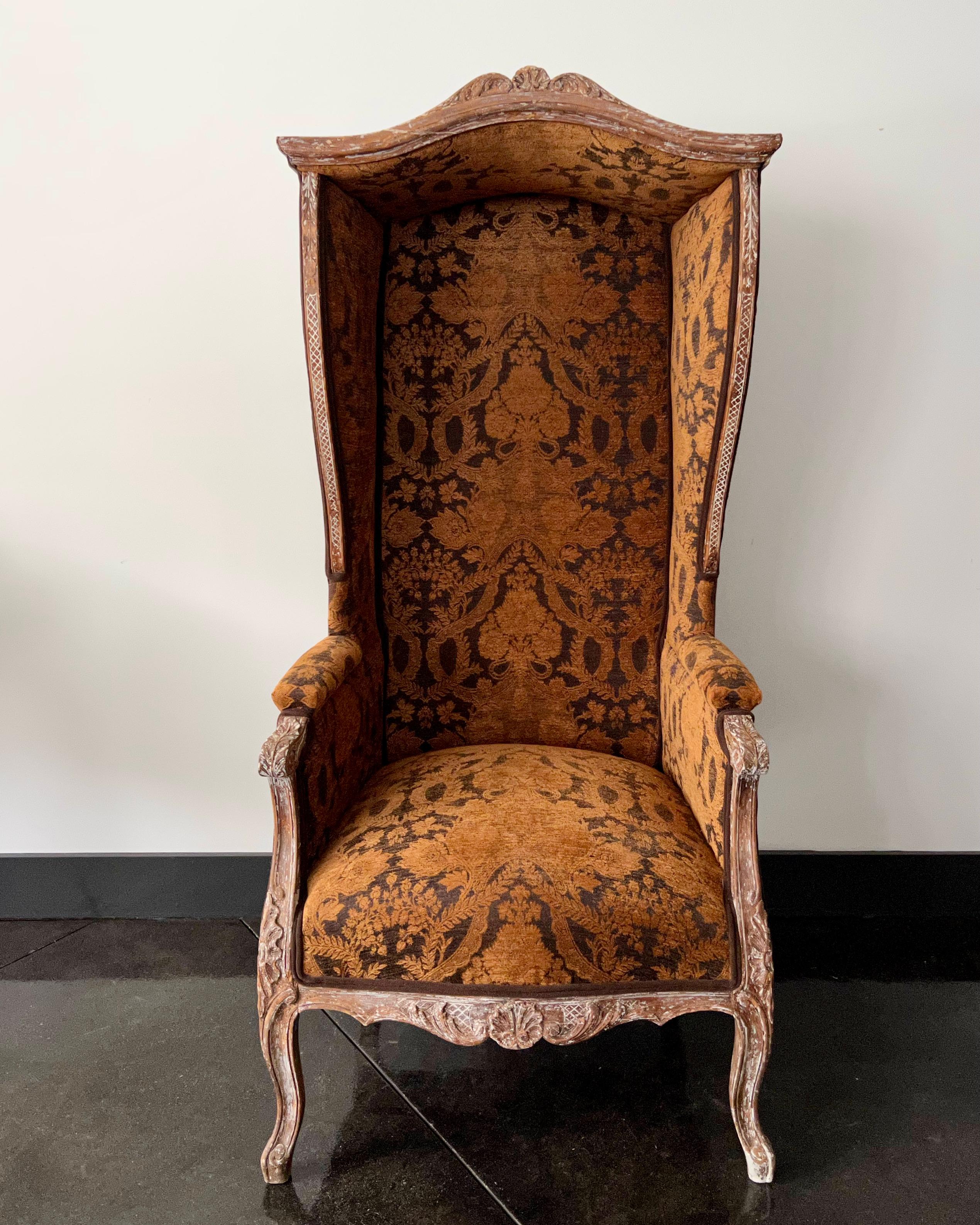 Hand-Carved 19th Century French Porter Chair/ Guérite