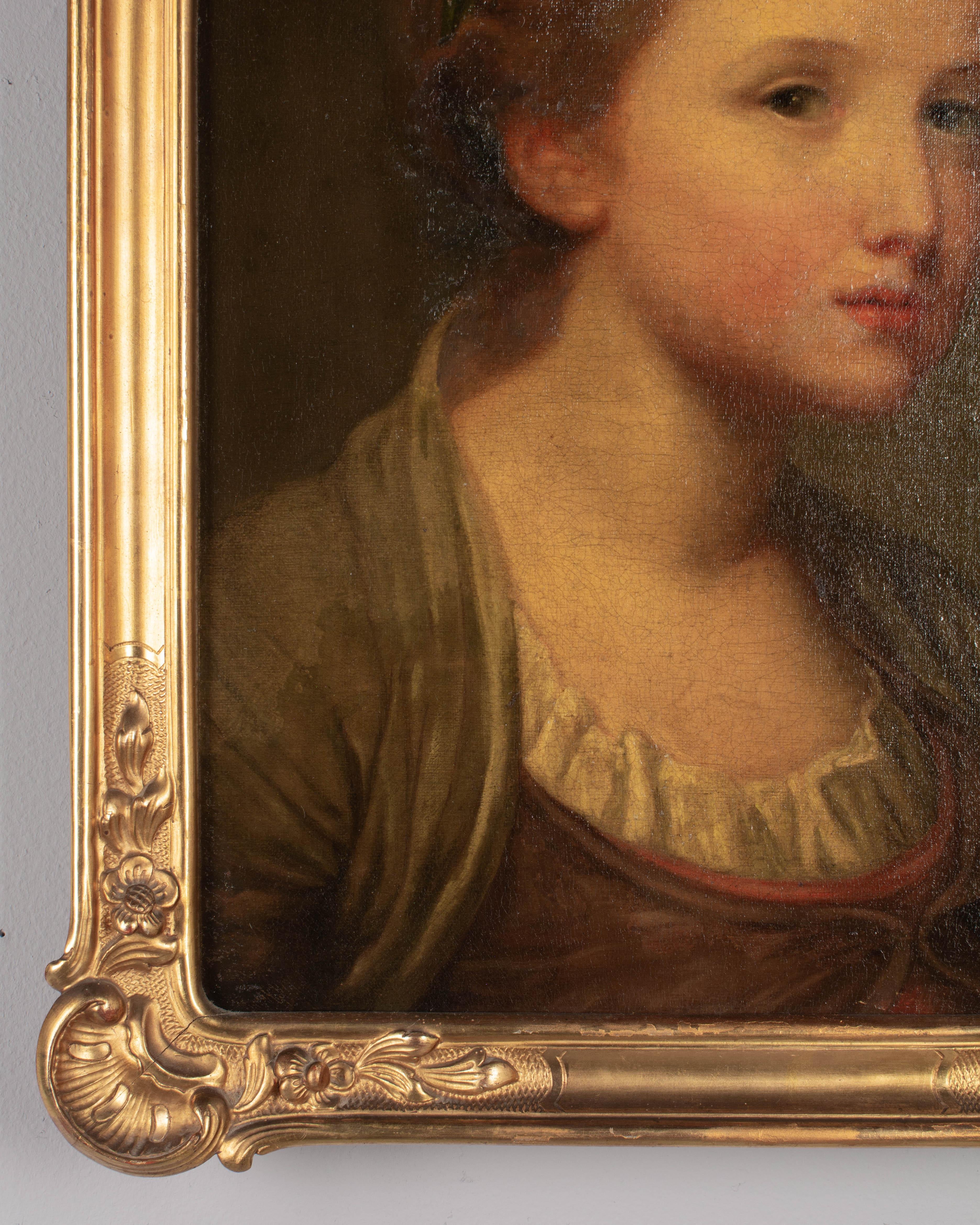 19th Century French Portrait by Jean-Baptiste Greuze  For Sale 4