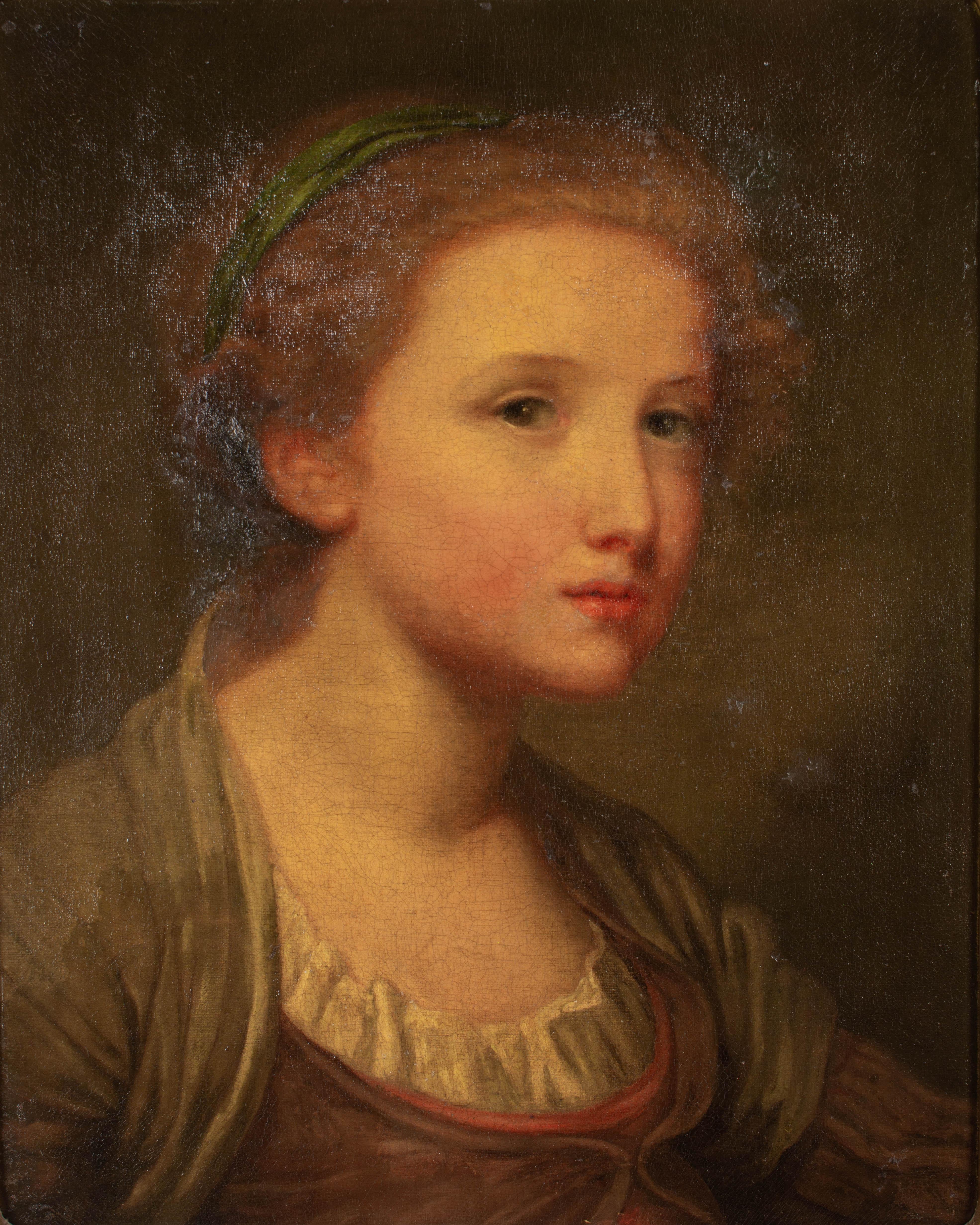 19th Century French Portrait by Jean-Baptiste Greuze  In Good Condition For Sale In Winter Park, FL