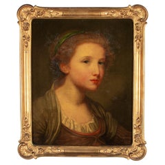 19th Century French Portrait by Jean-Baptiste Greuze 